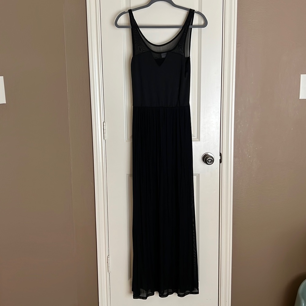 LA Hearts black Jersey maxi dress with mesh overlay